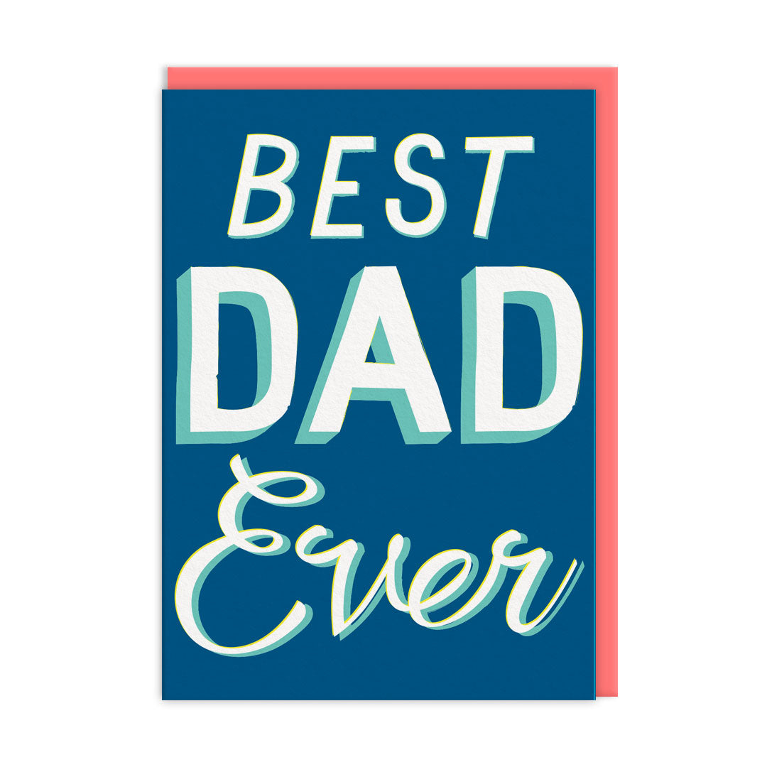 Best Dad Ever Typographic Greeting Card