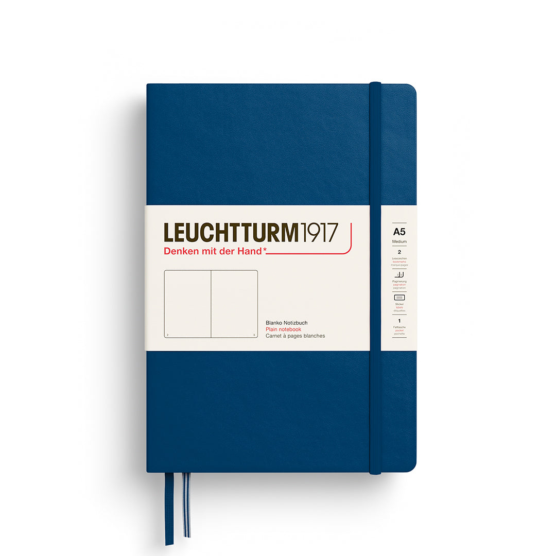 Notebook Medium (A5), Hardcover, 251 numbered pages, Indigo, plain