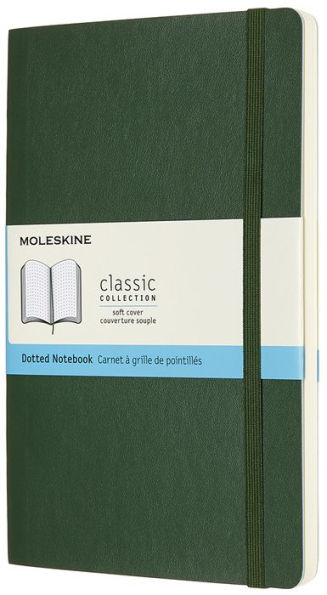 Moleskine Notebook, Large, Dotted, Myrtle Green, Soft Cover (5 x 8.25)