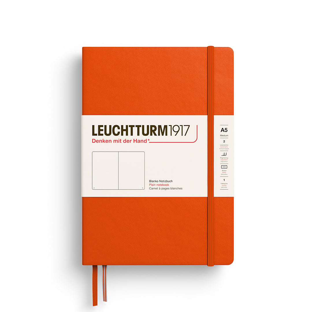 Notebook Medium (A5), Hardcover, 251 numbered pages, Pumpkin, plain