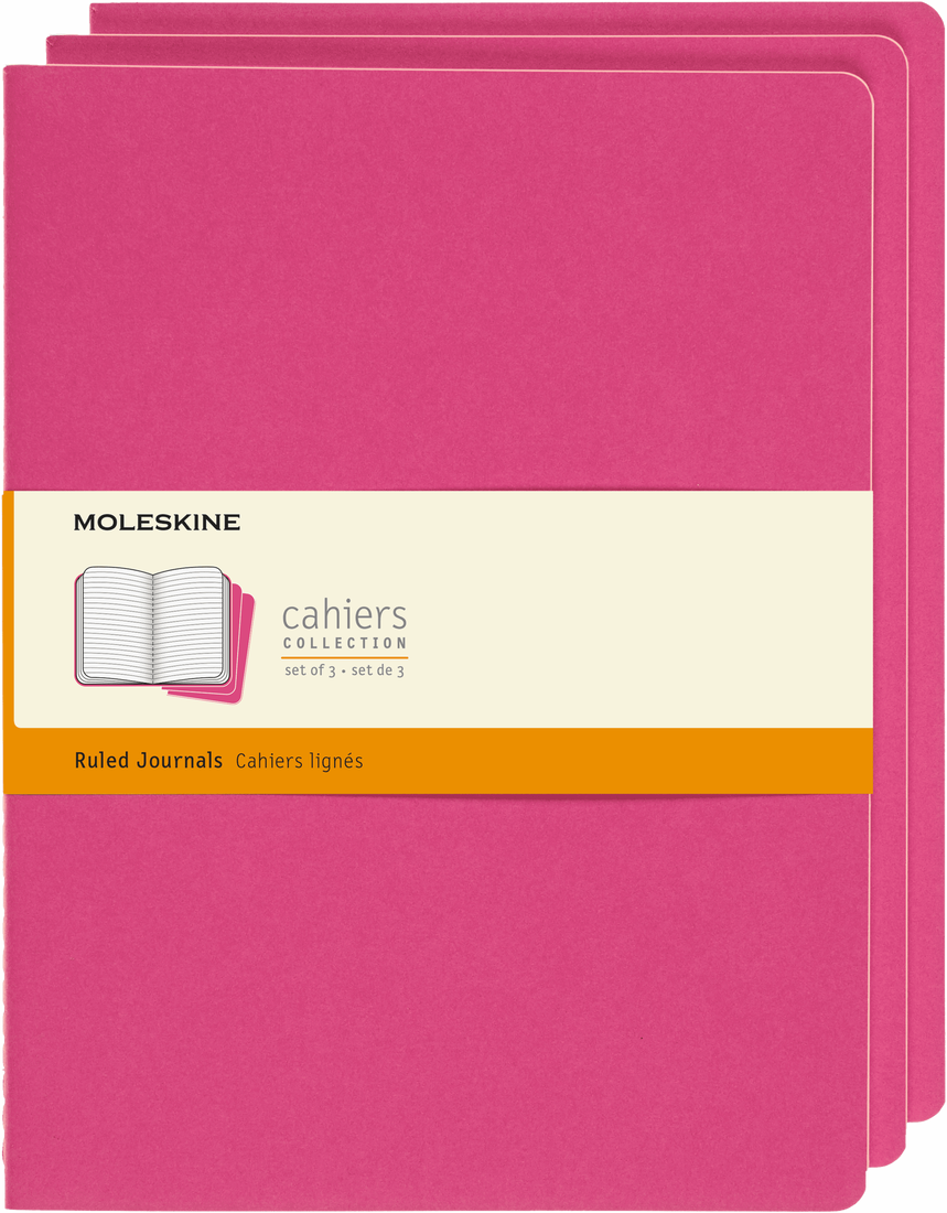 Cahier Journals Set of 3, Kinetic Pink