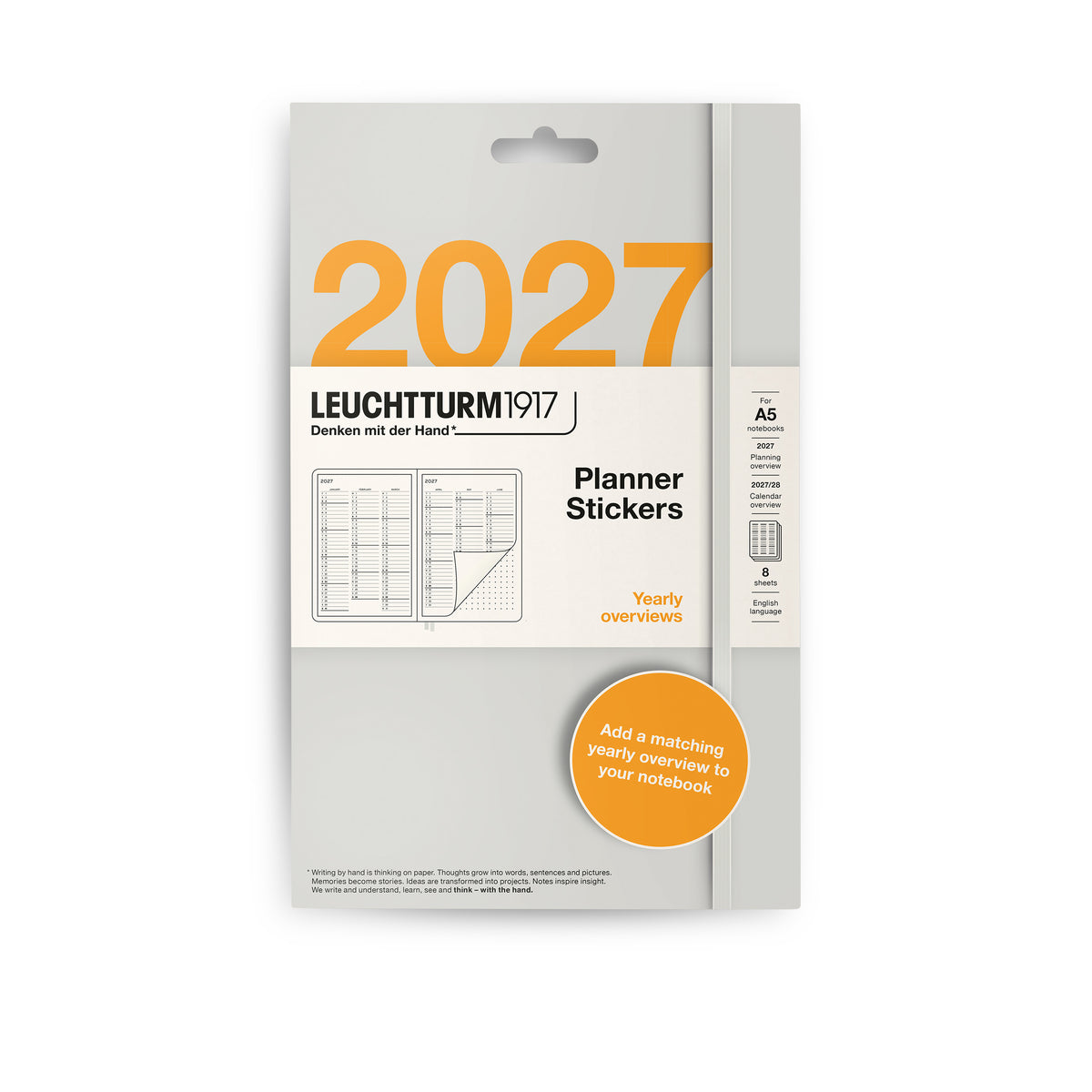 Planner Stickers 2027, Yearly overviews, English