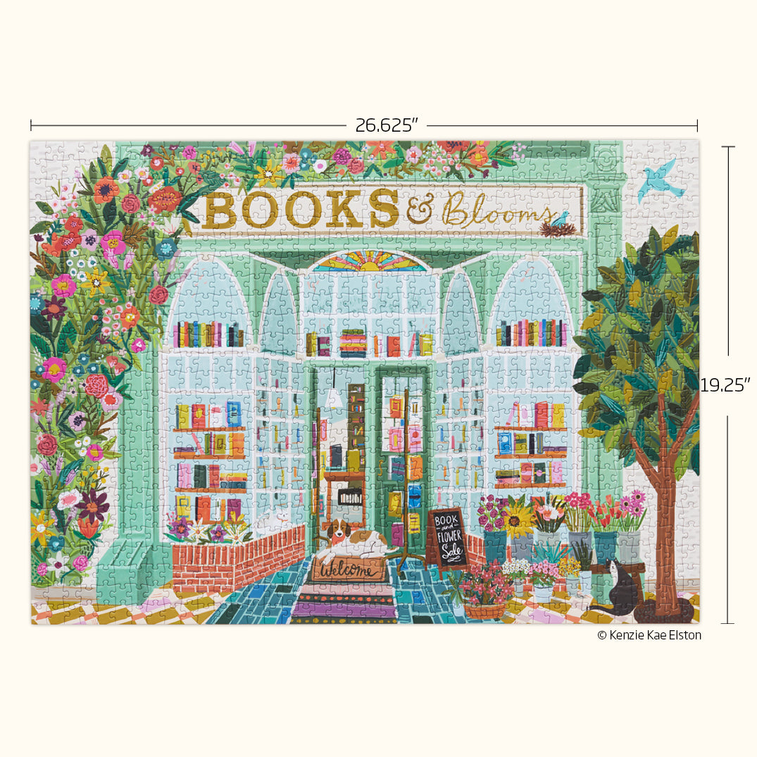 Books & Blooms 1000 Piece Puzzle