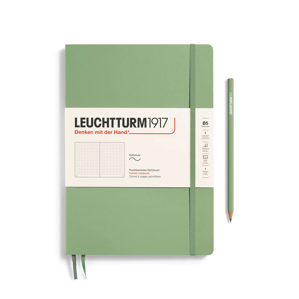Leuchtturm Softcover Composition B5 Dotted Notebook - Sage
