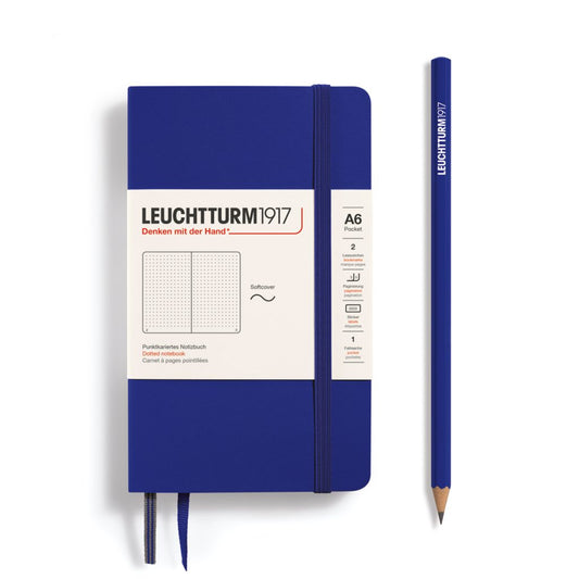 Notebook Softcover Pocket (A6), dotted, 123 pages, Ink