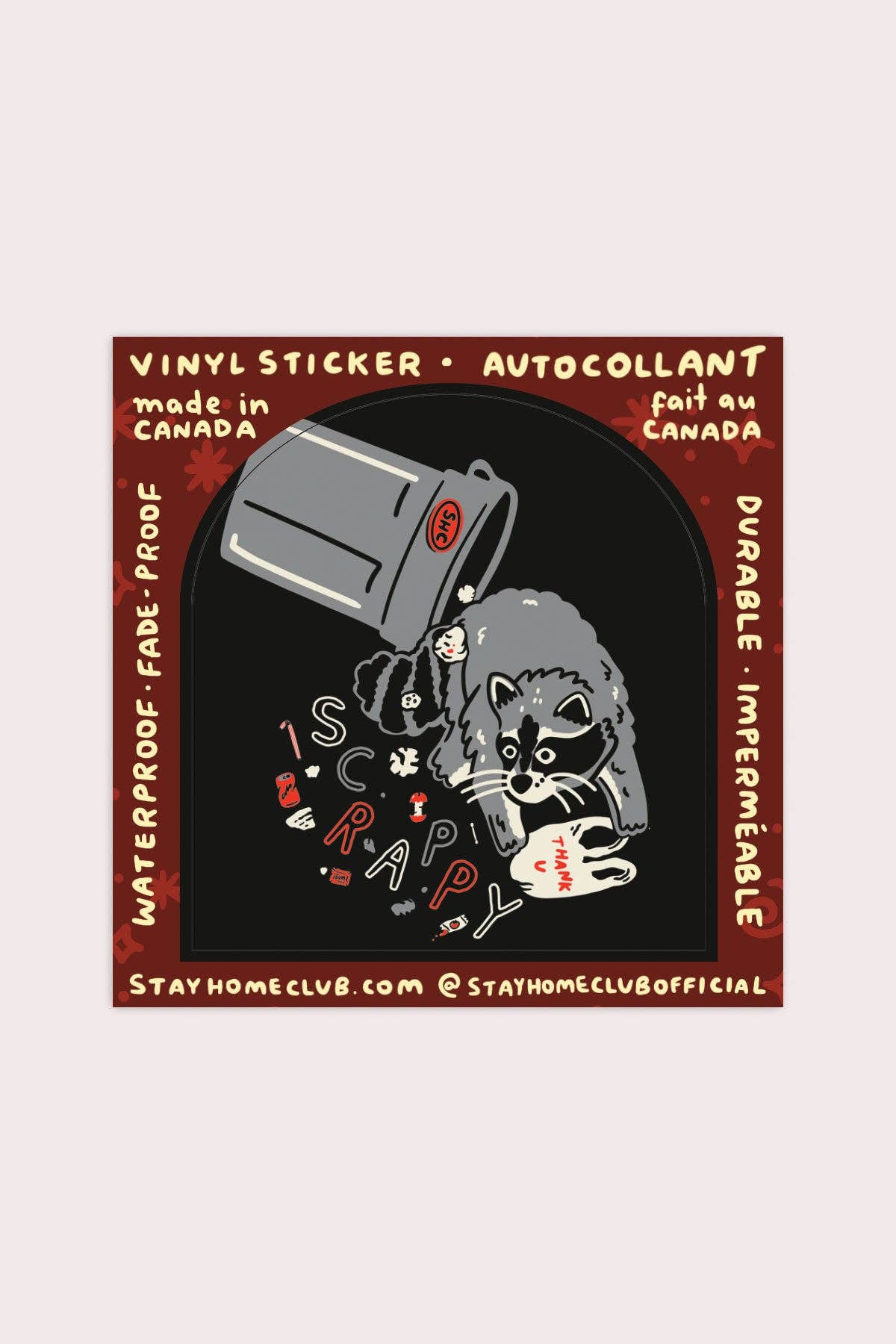 Scrappy Raccoon (Trash) Vinyl Sticker