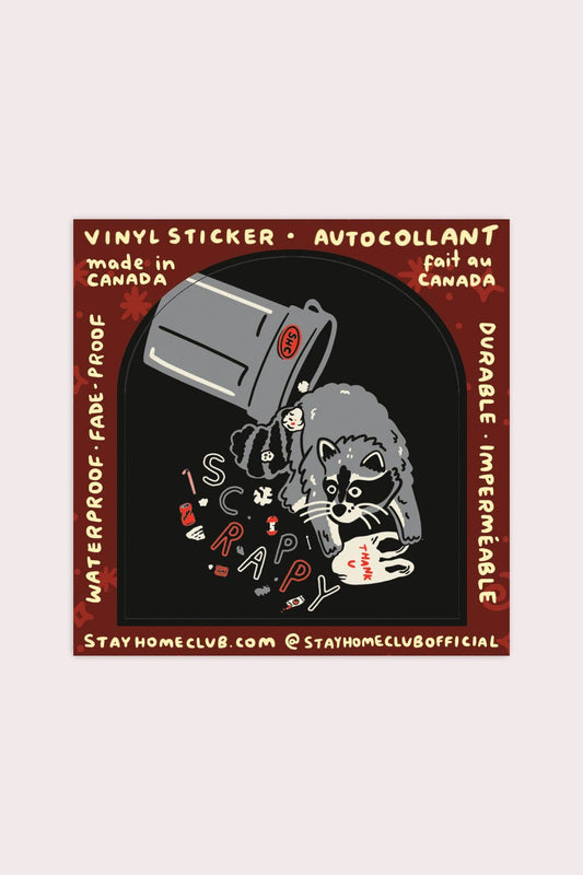 Scrappy Raccoon (Trash) Vinyl Sticker