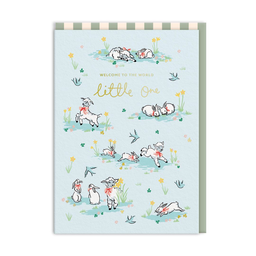 Hello Little One Lamb Greeting Card