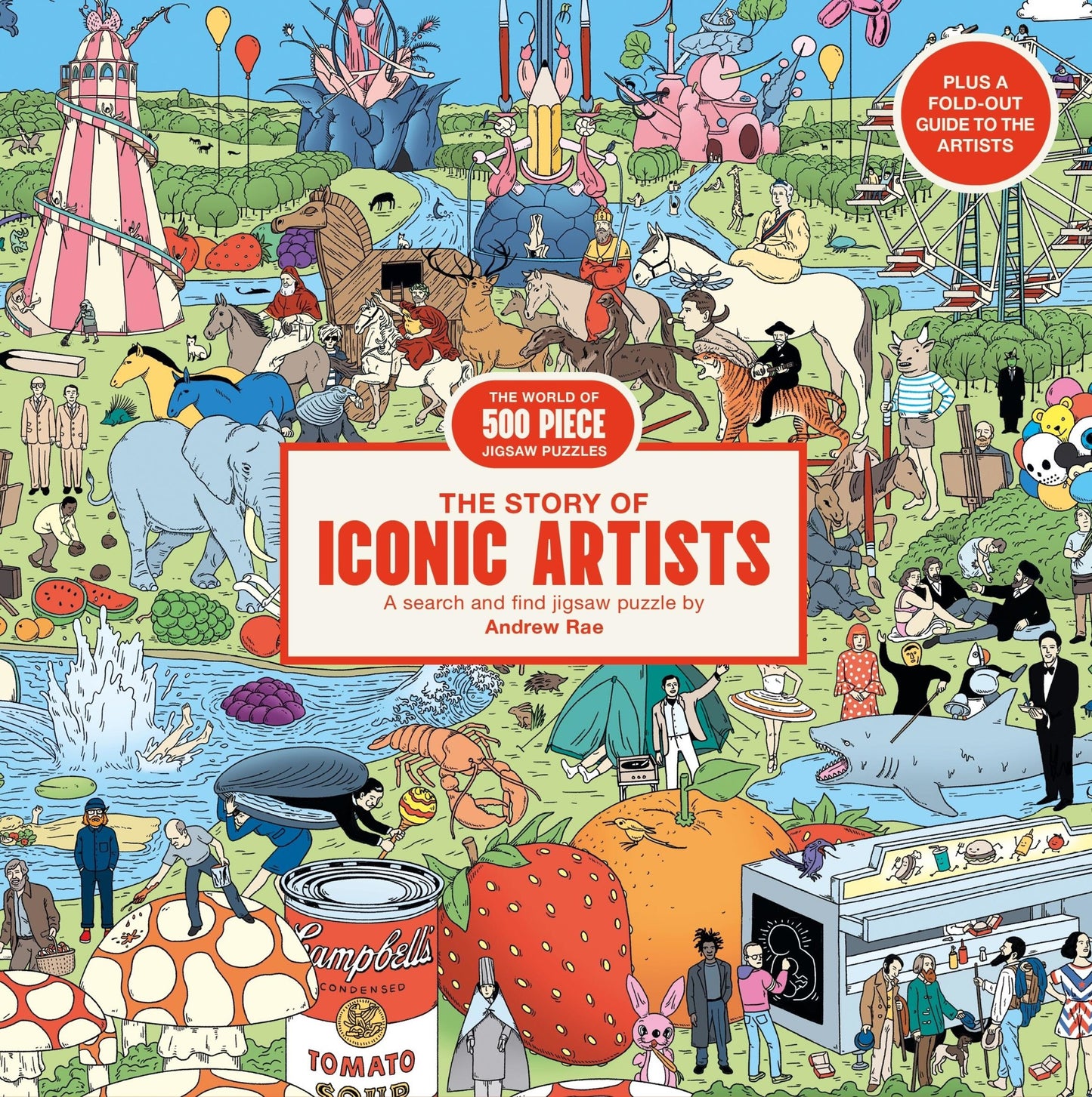 The Story of Iconic Artists: a 500 piece art history jigsaw puzzle by Andrew Rae