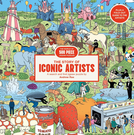 The Story of Iconic Artists: a 500 piece art history jigsaw puzzle by Andrew Rae