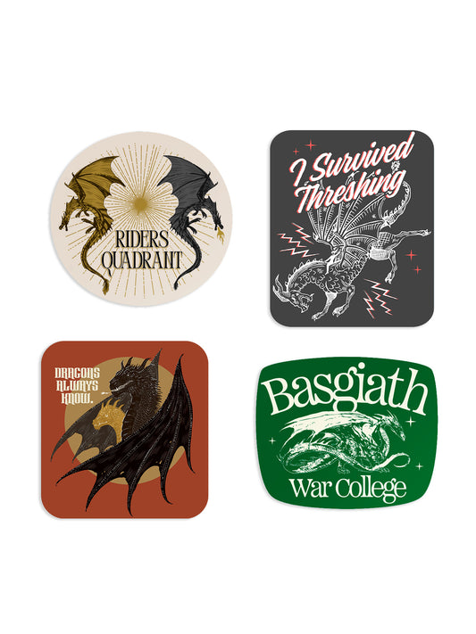 Rebecca Yarros's Fourth Wing: Dragon Rider Stickers - Sticker Set of 4