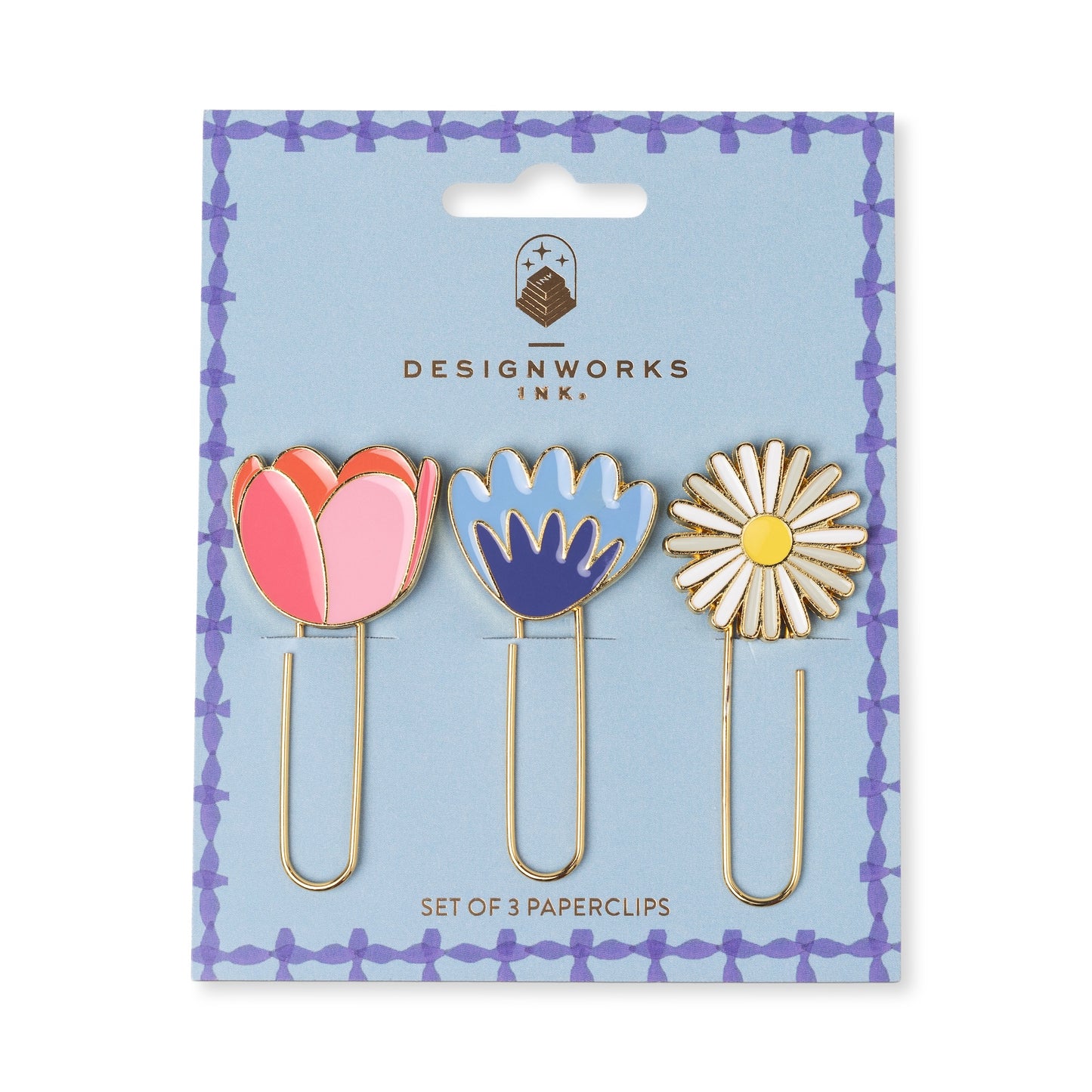 SET OF 3 PAPERCLIPS - FLORAL