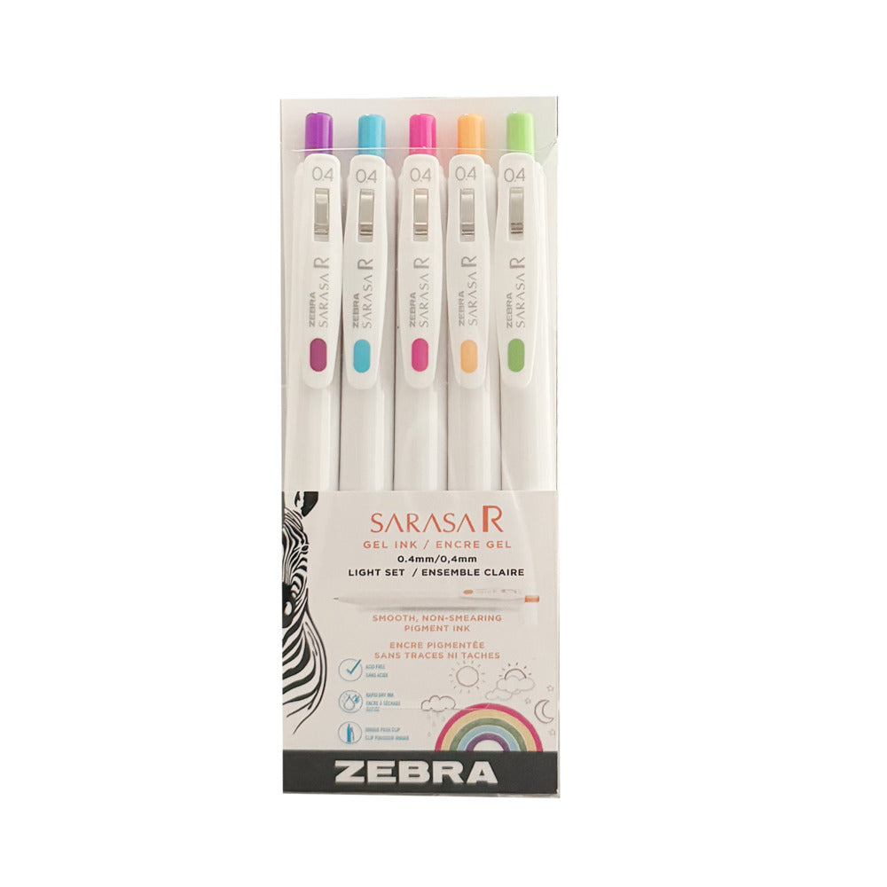 SARASA R Retractable Gel Pen Set, 0.4mm - Light Colours (5pk)