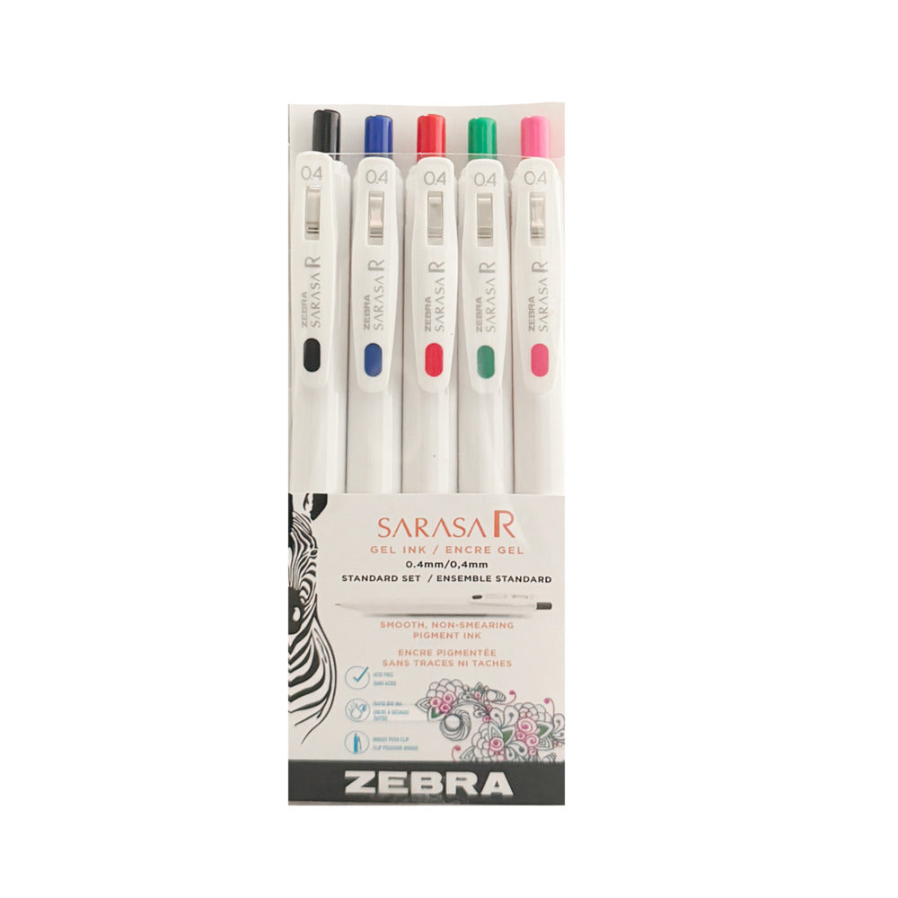SARASA R Retractable Gel Pen Set, 0.4mm - Standard Colours (5pk)