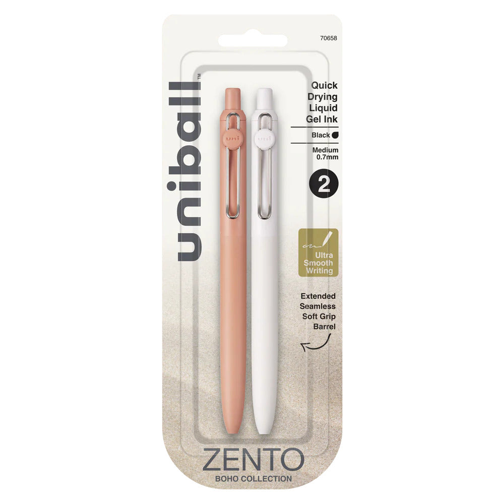 Zento Liquid Gel Ink Retractable Pen Set, 0.7mm - Adobe & Linen (2pk)