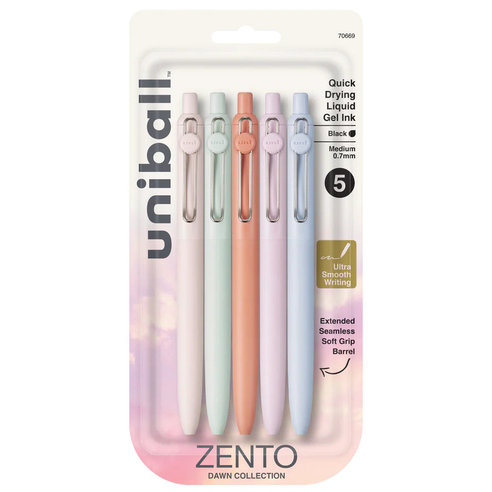 Zento Liquid Gel Ink Retractable Pen Set, 0.7mm - Dawn (5pk)