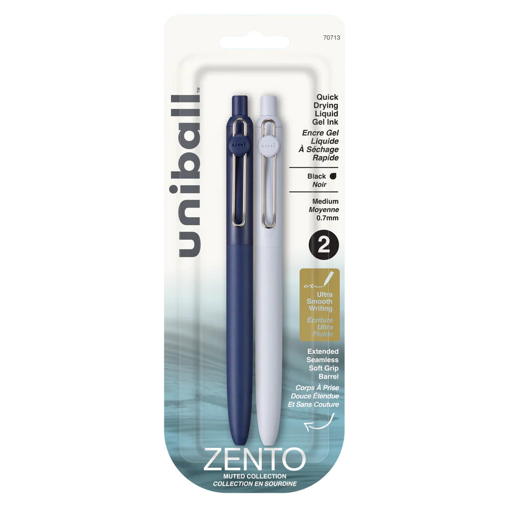 Zento Liquid Gel Ink Retractable Pen Set, 0.7mm - Fog & Coastal (2pk)