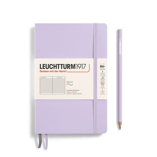 Notebook Paperback (B6+), Softcover, 123 numbered pages, Lilac, ruled